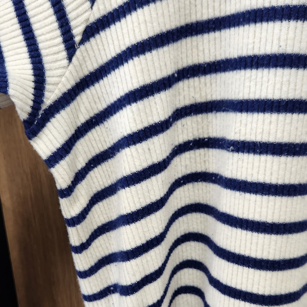 Plus-size J. Crew Cream and Navy Striped Sweater - Picture 5 of 5